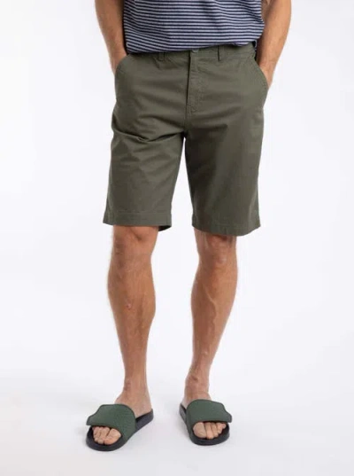 Weird Fish Rayburn Flat Front Shorts In Brown