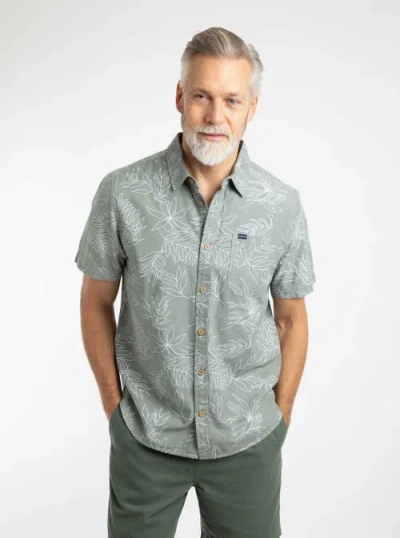 Weird Fish Russell Printed Short Sleeve Shirt In Green