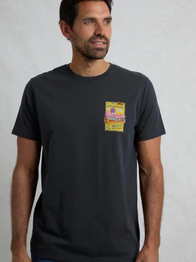Weird Fish Shrimpsons Back Print Artist T-shirt In Blue