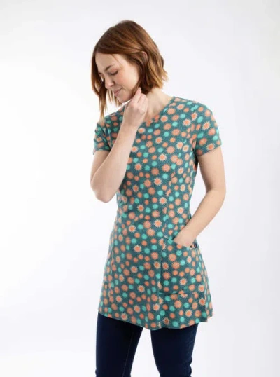 Weird Fish Sidra Printed Jersey Slub Tunic Top In Multi