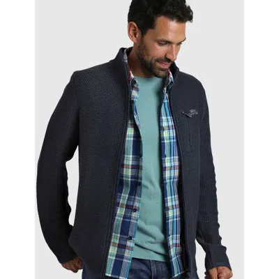 Weird Fish Transom Full Zip High Neck Jacket In Blue