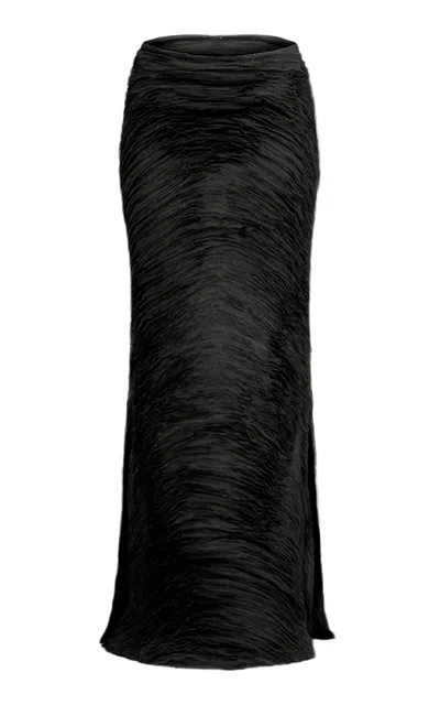 Weise Duna Rippled Maxi Skirt In Black
