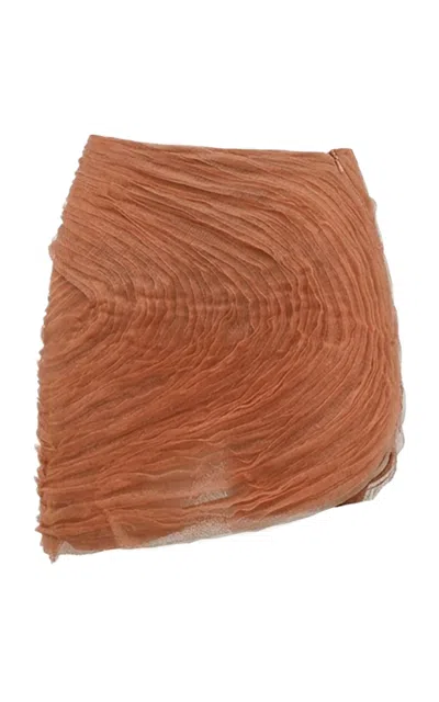 Weise Duna Textured Mini Skirt In Brown