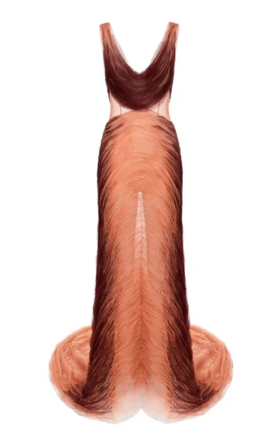 Weise Huella Cutout Maxi Dress In Brown