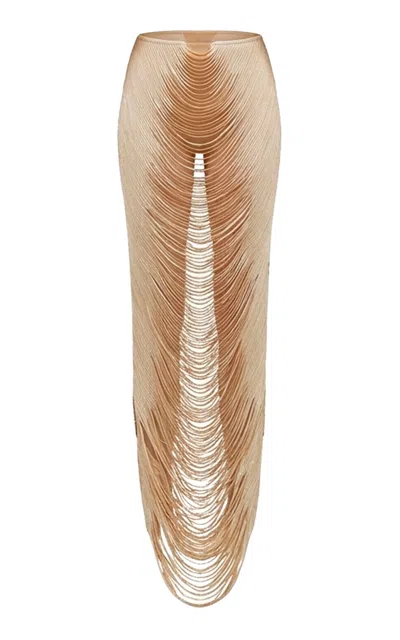 Weise Orillas Silk-blend Maxi Skirt In Gold