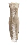 Weise Piraí Mesh Midi Dress In Brown