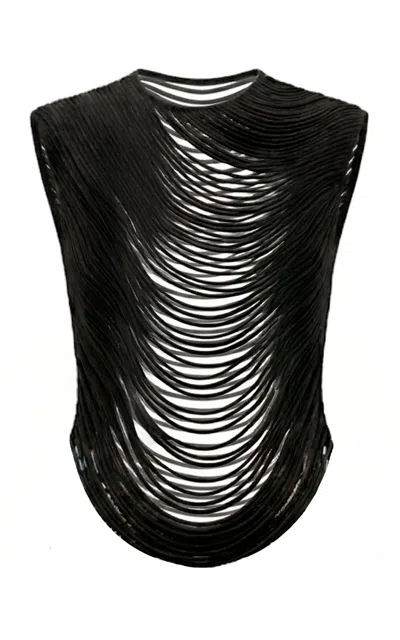 Weise Piraí Mesh Tank Top In Black