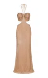 Weise Trompo Embellished Maxi Dress In Brown