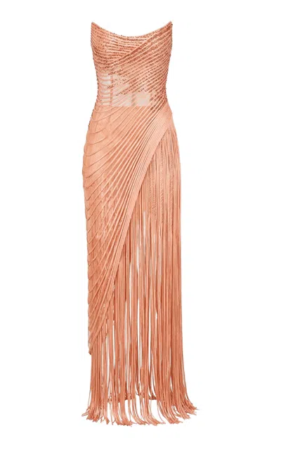 Weise Turbion Pleated Maxi Dress In Pink