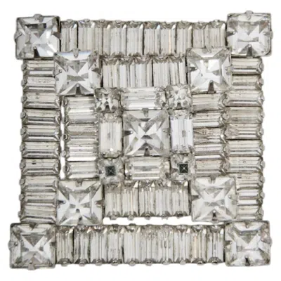Pre-owned Weiss C.1960s Square Rhinestone Brooch In Multiple