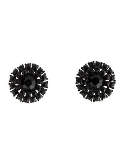 Pre-owned Weiss Crystal Clip-on Earrings In Black