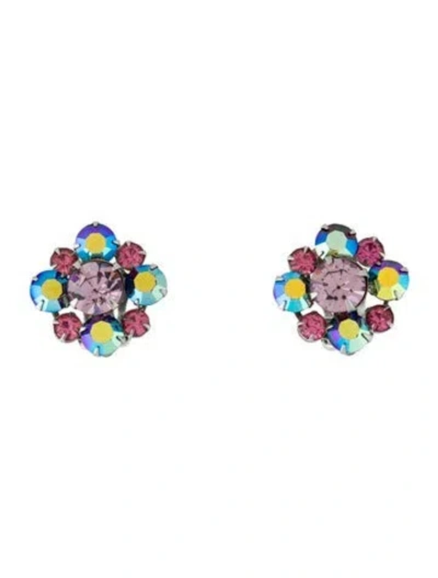 Pre-owned Weiss Crystal Clip-on Earrings In Multi