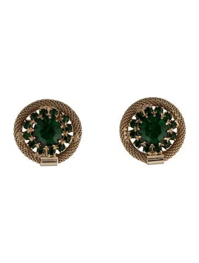 Pre-owned Weiss Crystal Clip-on Earrings In Multicolor