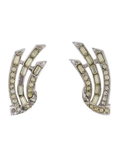 Pre-owned Weiss Crystal Clip-on Earrings In Multicolor