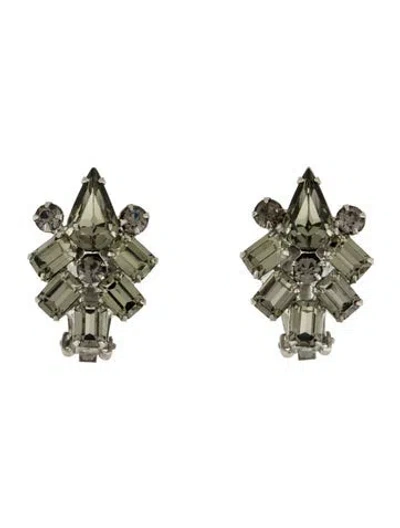 Pre-owned Weiss Crystal Clip-on Earrings In Transparent