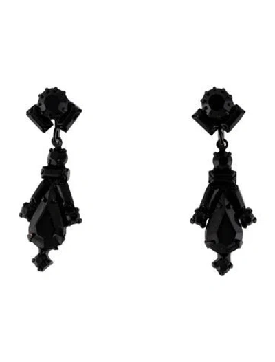 Pre-owned Weiss Crystal Drop Clip-on Earrings In Multicolor