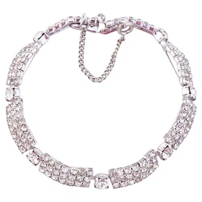 Pre-owned Weiss Crystal Pavé Link Cocktail Bracelet By , 1950s In Multi