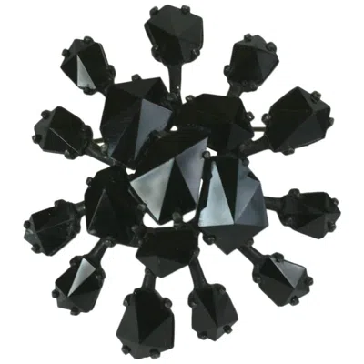 Pre-owned Weiss Jet Sputnik Brooch In Black