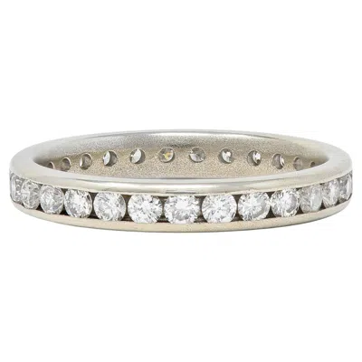 Pre-owned Weiss Tessler &  Mid-century 1.45 Ctw Diamond 14 Karat White Gold Band Ring