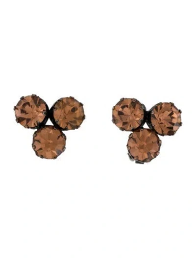 Pre-owned Weiss Vintage Crystal Clip-on Earrings In Orange
