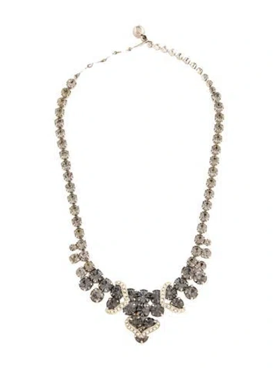 Pre-owned Weiss Vintage Crystal Collar Necklace, 19" In Grey