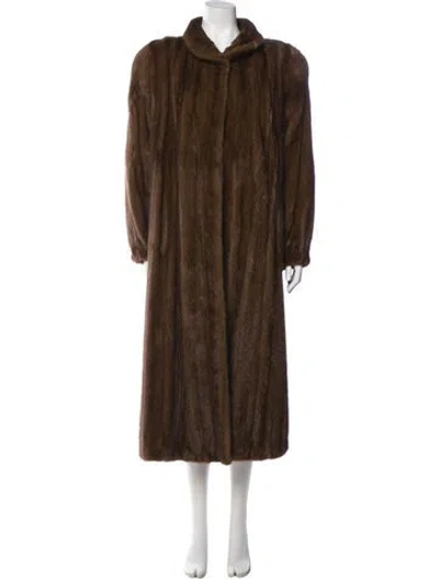 Pre-owned Weiss Vintage Mink Faux Fur Coat In Brown