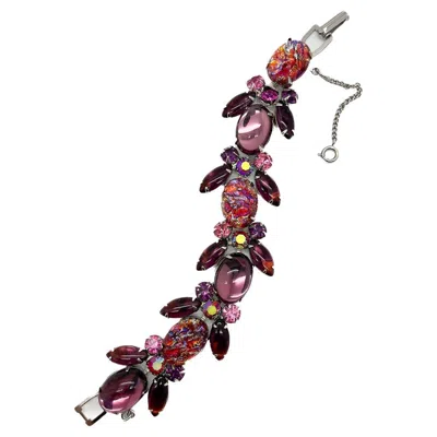 Pre-owned Weiss Vintage  Amethyst Crystal Cocktail Bracelet 1950s In Purple