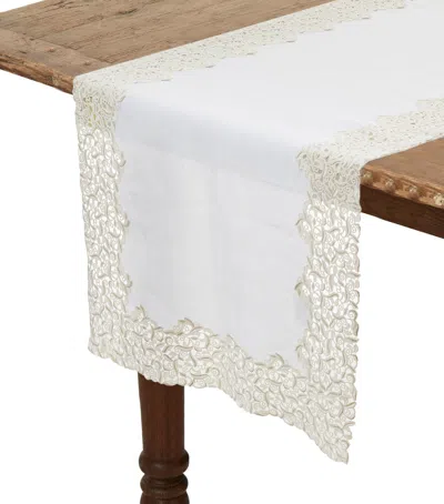 Weissfee Madeira Linen Runner In Gold