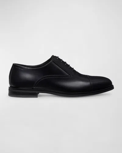 Weitzman Men's Club Calfskin Classic Oxford Loafers In Black