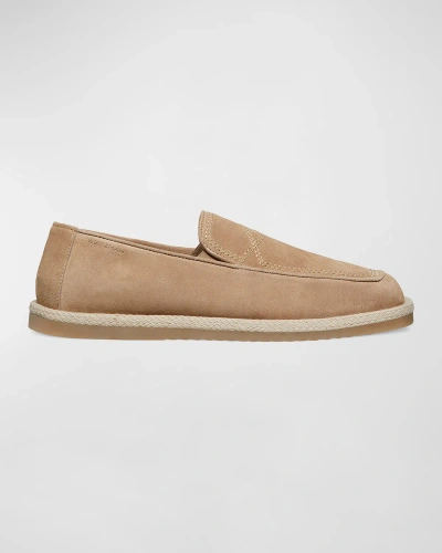 Weitzman Men's Harbor Venetian Suede Espadrilles In Sand