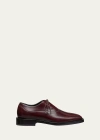 Weitzman Men's Royce Brushed Calfskin Oxford Loafers In Bordo