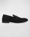 Weitzman Men's Simon Suede Bit Loafers In Black