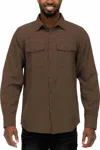 Weiv Long Sleeve Button Down Flannel In Brown In Brown