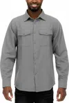 Weiv Long Sleeve Solid Flannel Button Down Shirt In Grey