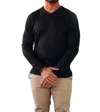 Weiv Soft Touch Chadwick V Neck Dress Sweater In Black In Black