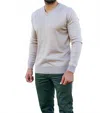 Weiv Soft Touch Chadwick V-neck Dress Sweater In Beige In Neutral