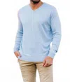 Weiv Soft Touch Chadwick V Neck Dress Sweater In Light Blue In Blue