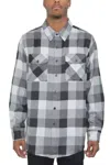 Weiv Unisex Plaid Flannel In Black In Gray
