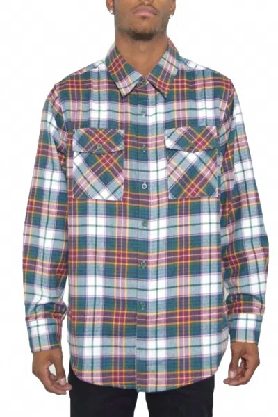 Weiv Unisex Plaid Flannel In Green In Gray