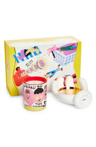 Wekükü Wekuku Mood White Tea Scented Candle & Holder Gift Set In Multi