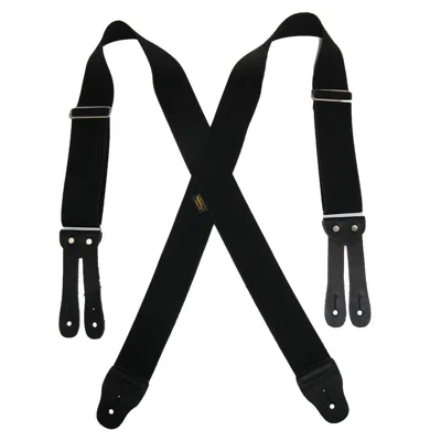 Welch Men's Big & Tall Elastic Button End Work Suspenders In Black