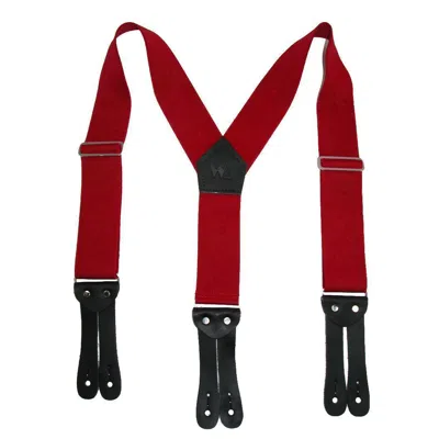 Welch Men's Big & Tall Elastic Button-end Y-back 2 Inch Work Suspenders In Red