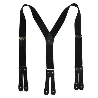 Welch Men's Big & Tall Elastic Button-end Y-back Suspenders In Black