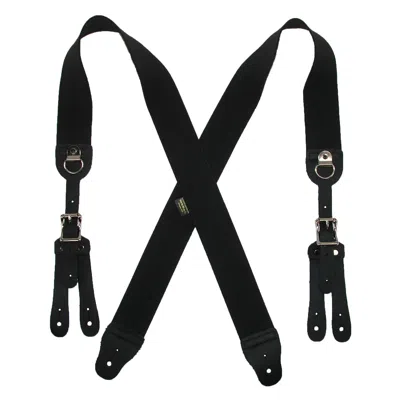Welch Men's Elastic Cinch Up X-back Suspenders (tall Available) In Black
