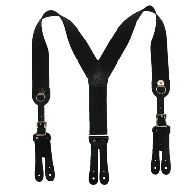 Welch Men's Elastic Cinch Up Y-back Suspenders (tall Available) In Black