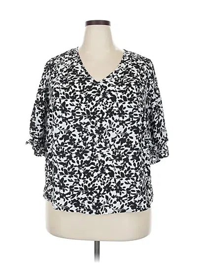 Pre-owned Well Worn 3/4 Sleeve Blouse In Black