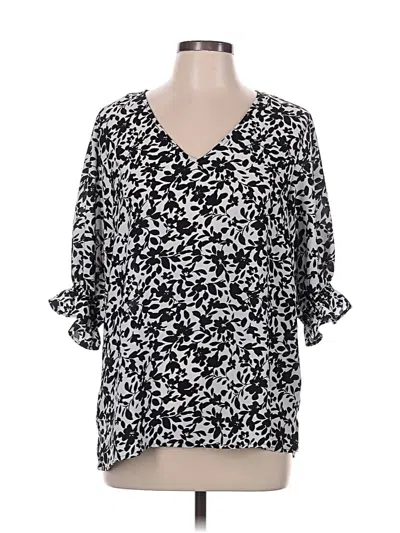 Pre-owned Well Worn 3/4 Sleeve Blouse In Black