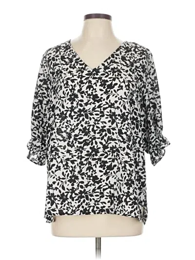 Pre-owned Well Worn 3/4 Sleeve Blouse In Black