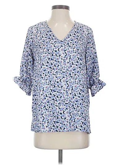Pre-owned Well Worn 3/4 Sleeve Blouse In Blue
