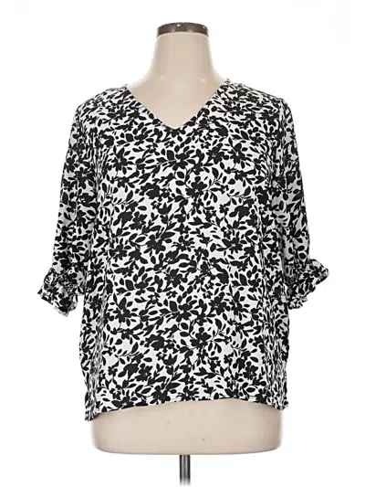 Pre-owned Well Worn 3/4 Sleeve Blouse In Silver